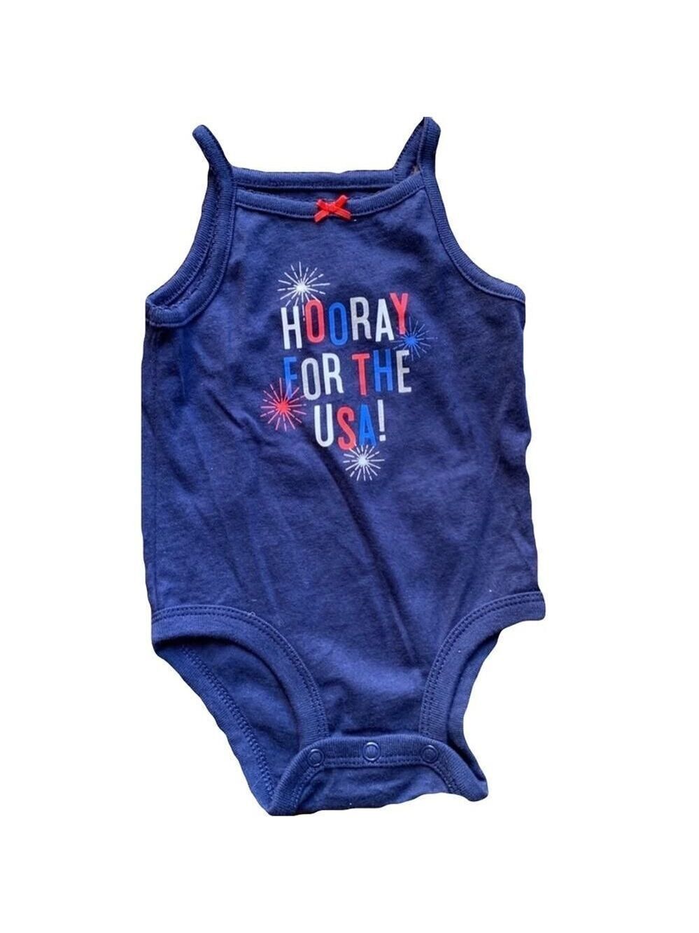 Carter's Baby Girl 3-6M Patriotic USA Bodysuit NWT Hooray for the USA Tank Rompe